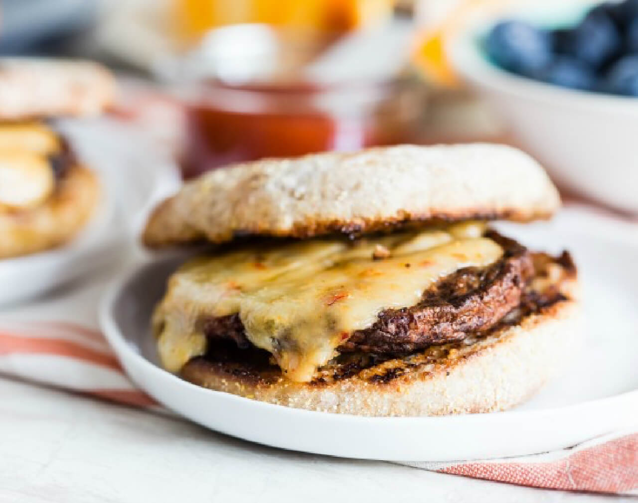 Grilled Sausage and Cheese Breakfast Sandwich