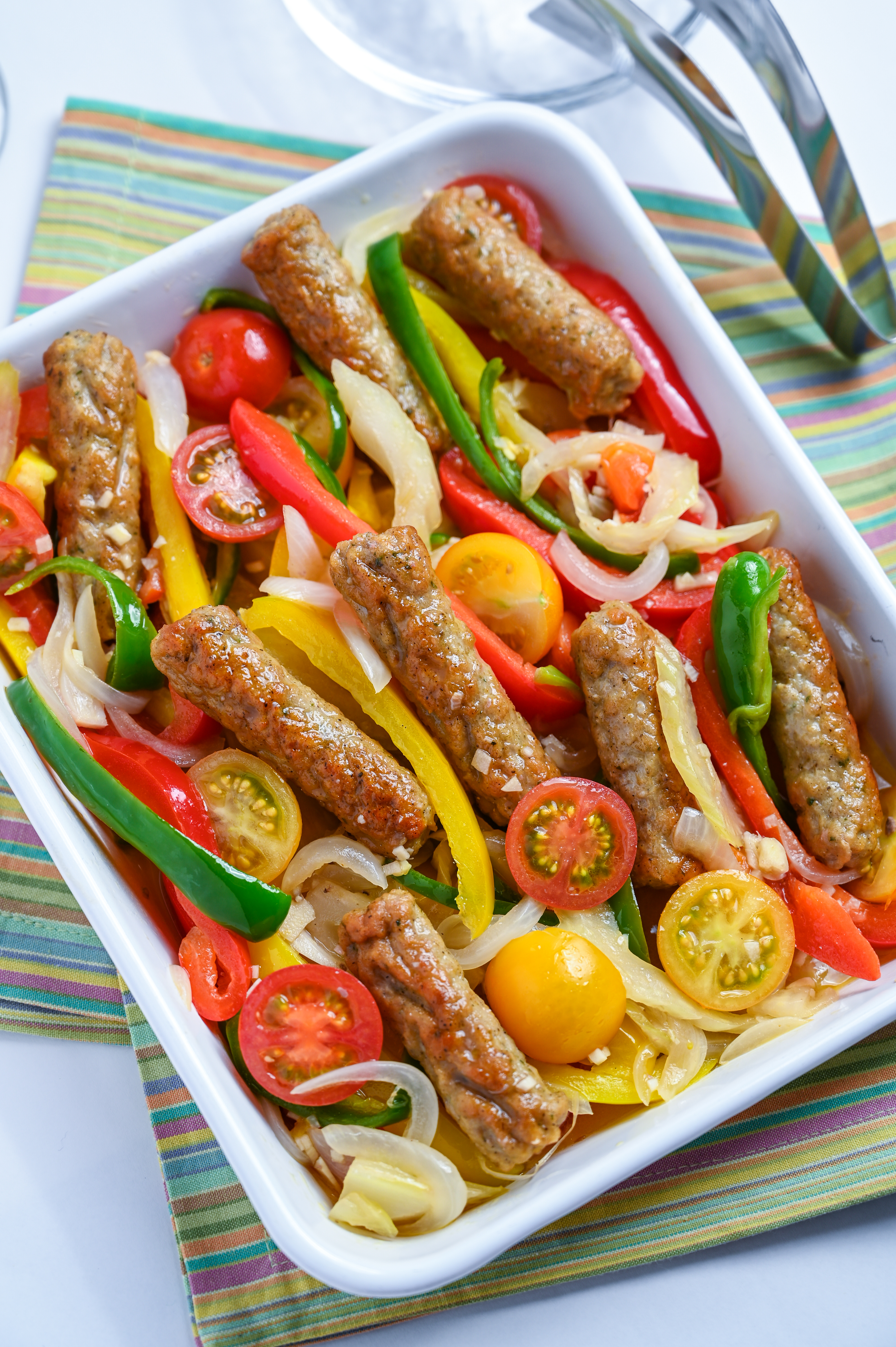 Chicken Links and Vegetables with Anchovy Vinaigrette