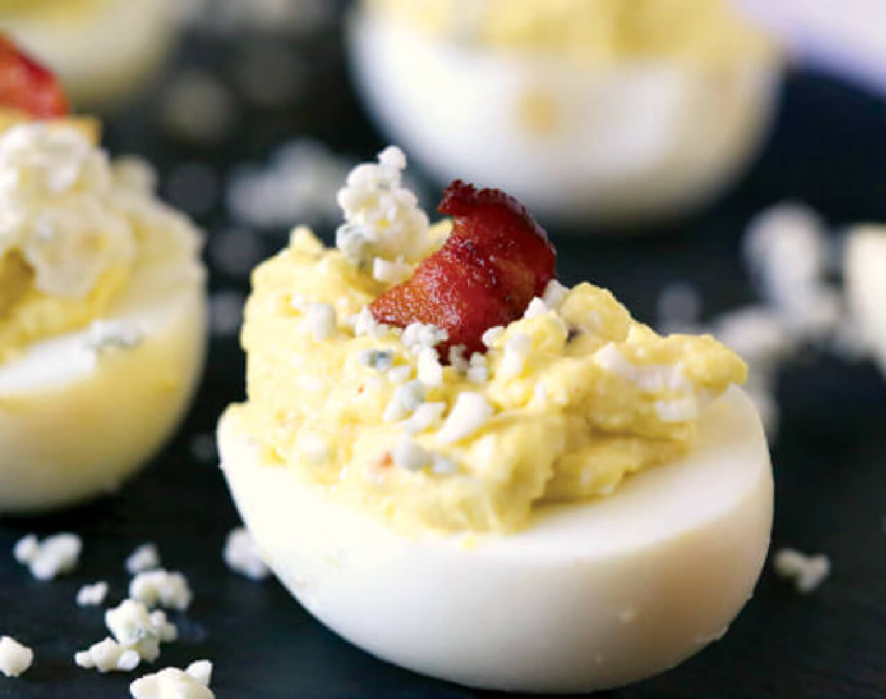 Bacon Blue Cheese Deviled Eggs (6 servings)